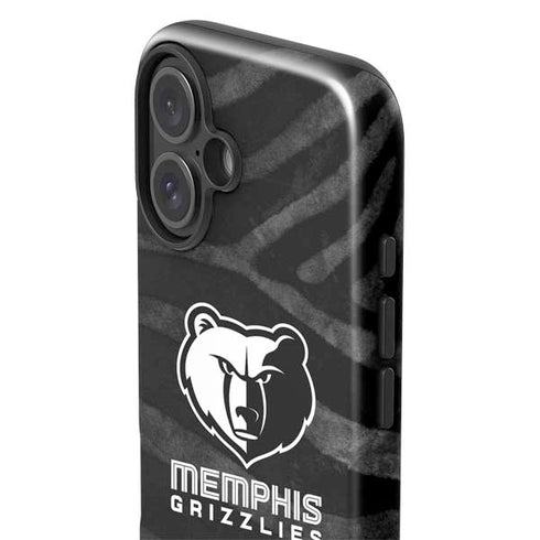 NBA Memphis Grizzlies Black Animal Print iPhone 16 Impact Case