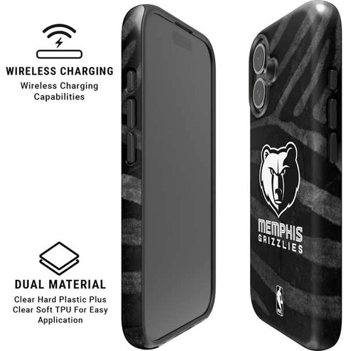 NBA Memphis Grizzlies Black Animal Print iPhone 16 Magsafe Impact Case