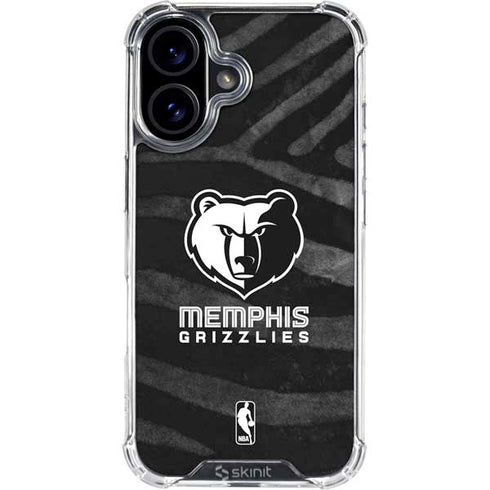 NBA Memphis Grizzlies Black Animal Print iPhone 16 Plus Clear Case
