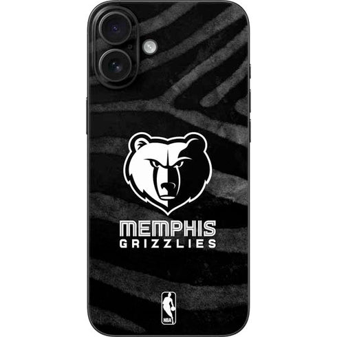 NBA Memphis Grizzlies Black Animal Print iPhone 16 Plus Skin
