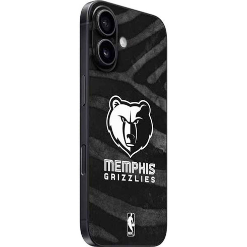 NBA Memphis Grizzlies Black Animal Print iPhone 16 Plus Skin