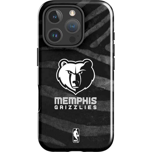 NBA Memphis Grizzlies Black Animal Print iPhone 16 Pro Impact Case
