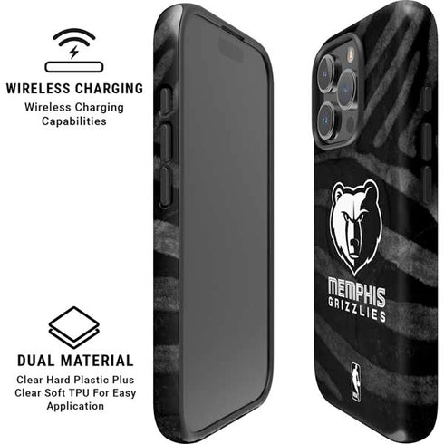 NBA Memphis Grizzlies Black Animal Print iPhone 16 Pro Magsafe Impact Case