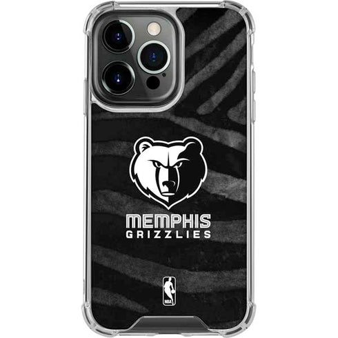 NBA Memphis Grizzlies Black Animal Print iPhone 16 Pro Max Clear Case