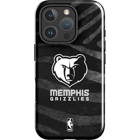 NBA Memphis Grizzlies Black Animal Print iPhone 16 Pro Max Impact Case