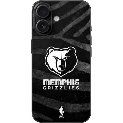 NBA Memphis Grizzlies Black Animal Print iPhone 16 Skin