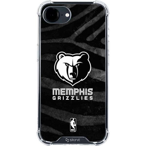 NBA Memphis Grizzlies Black Animal Print iPhone 16e Clear Case