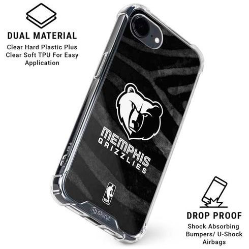 NBA Memphis Grizzlies Black Animal Print iPhone 16e Clear Case