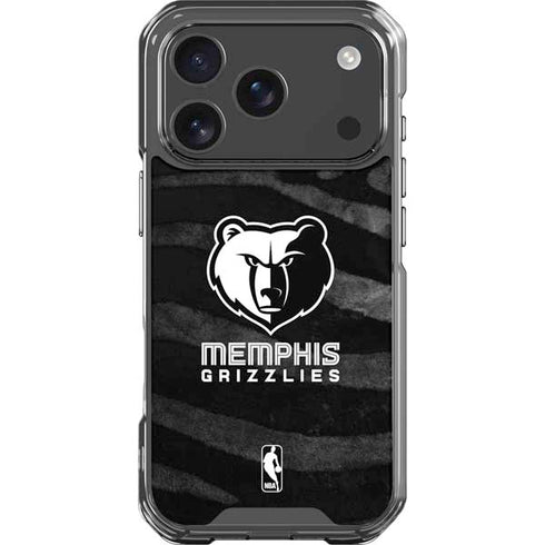NBA Memphis Grizzlies Black Animal Print iPhone 18 Pro Clear Case