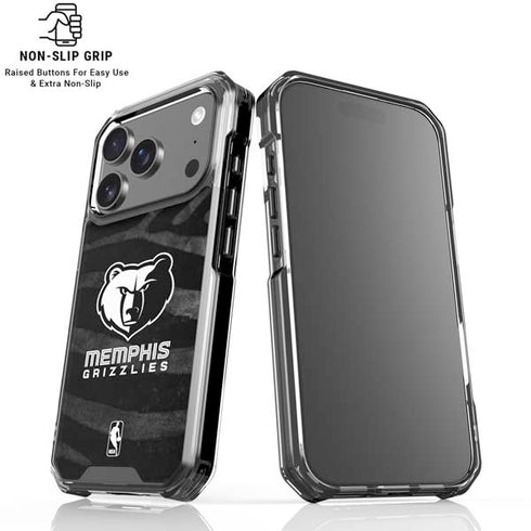NBA Memphis Grizzlies Black Animal Print iPhone 18 Pro Clear Case