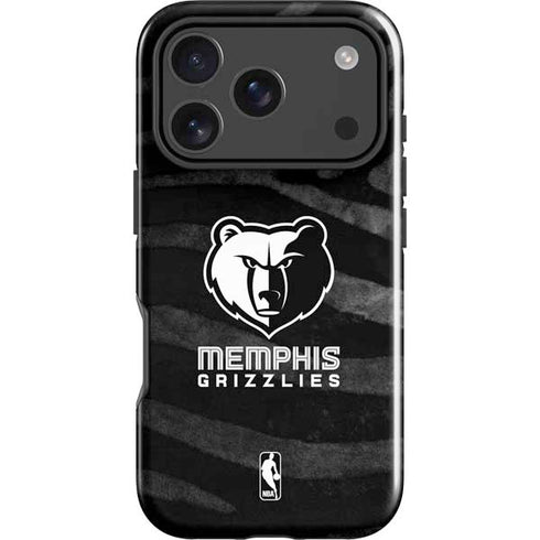 NBA Memphis Grizzlies Black Animal Print iPhone 18 Pro Impact Case