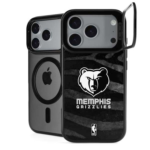 NBA Memphis Grizzlies Black Animal Print iPhone 18 Pro Kickstand Case
