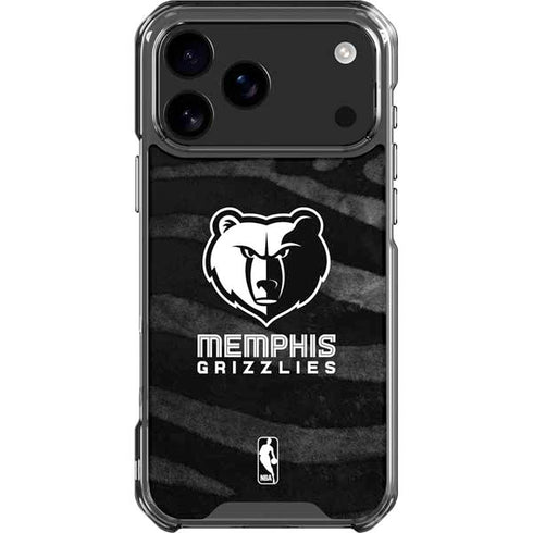 NBA Memphis Grizzlies Black Animal Print iPhone 18 Pro Max Clear Case