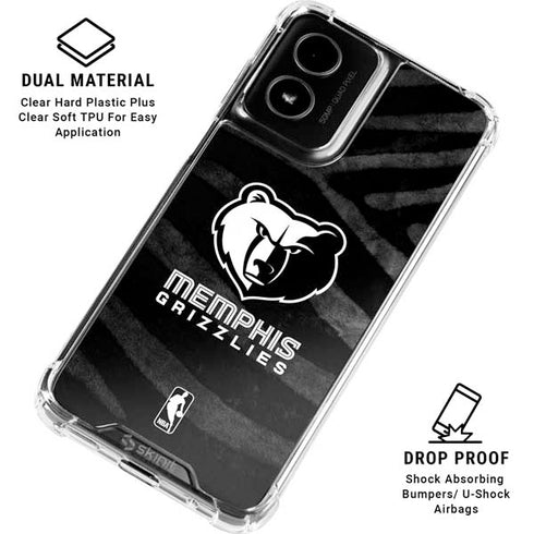 NBA Memphis Grizzlies Black Animal Print Moto G Power 5G (2024) Clear Case