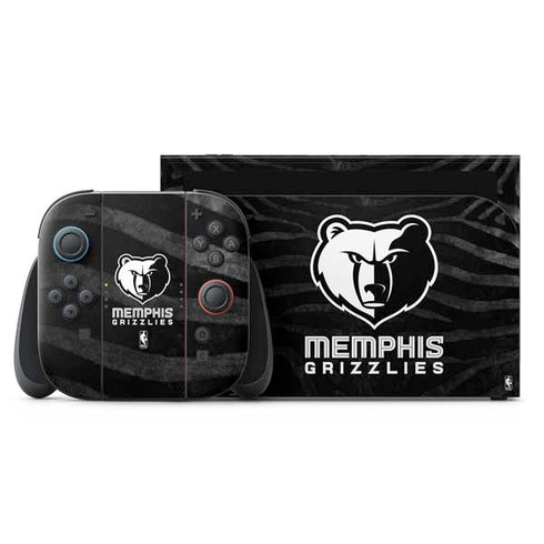 NBA Memphis Grizzlies Black Animal Print Nintendo Switch 2 (2025) with Joy-Con Skin