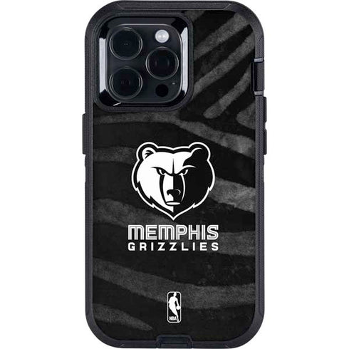 NBA Memphis Grizzlies Black Animal Print Otterbox Defender iPhone Skin