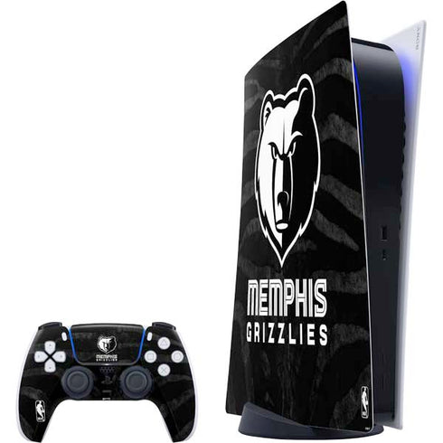 NBA Memphis Grizzlies Black Animal Print PlayStation PS5 Skins