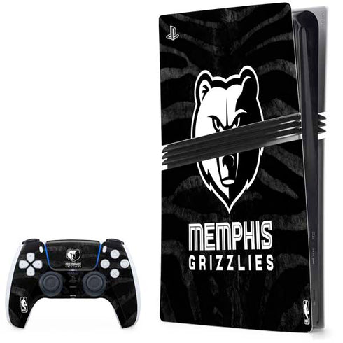 NBA Memphis Grizzlies Black Animal Print PlayStation PS5 Skins