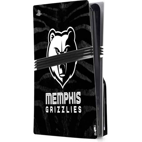 NBA Memphis Grizzlies Black Animal Print PS5 Pro Disk Console Skin