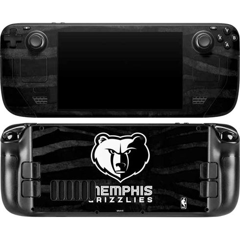 NBA Memphis Grizzlies Black Animal Print Steam Deck Handheld Gaming Computer OLED Skin