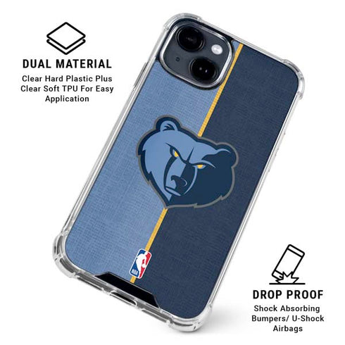 NBA Memphis Grizzlies Canvas iPhone 15 Clear Case