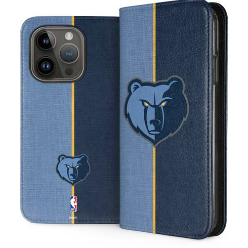 NBA Memphis Grizzlies Canvas iPhone 15 Pro Folio Case