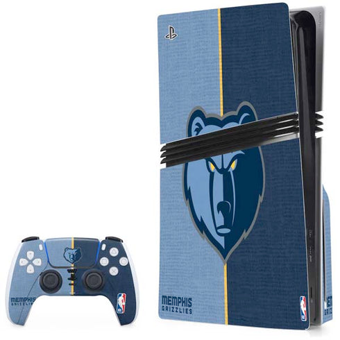 NBA Memphis Grizzlies Canvas PS5 Pro Disk Bundle Skin