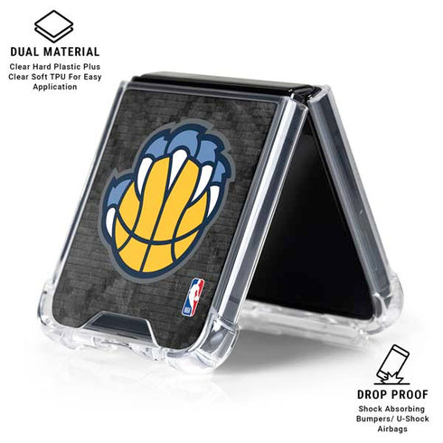 NBA Memphis Grizzlies Dark Rust Galaxy Z Flip6 Clear Case