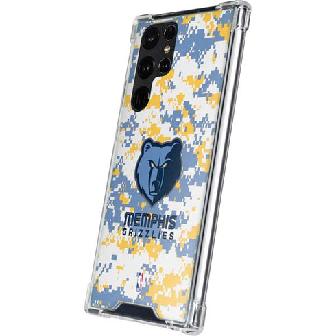 NBA Memphis Grizzlies Digi Camo Galaxy S23 Ultra Clear Case