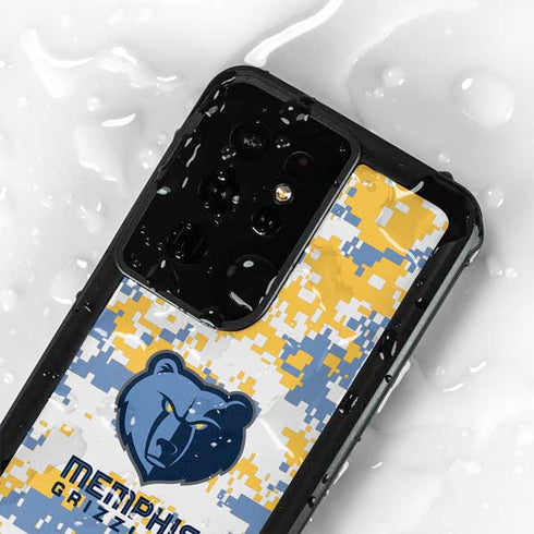NBA Memphis Grizzlies Digi Camo Galaxy S24 Ultra Waterproof Case