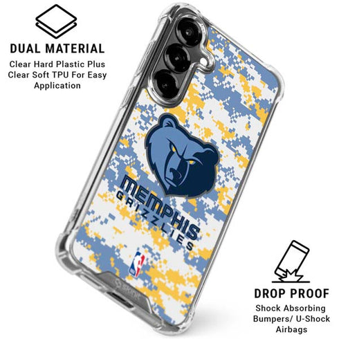 NBA Memphis Grizzlies Digi Camo Galaxy S26 Plus Clear Case