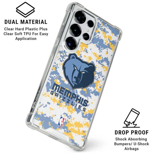 NBA Memphis Grizzlies Digi Camo Galaxy S26 Ultra Clear Case