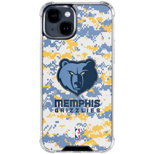 NBA Memphis Grizzlies Digi Camo iPhone 15 Clear Case