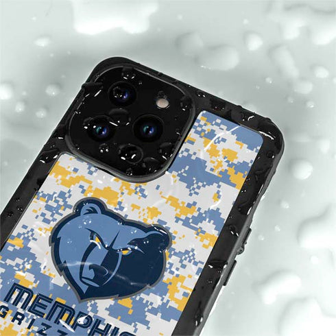 NBA Memphis Grizzlies Digi Camo iPhone 15 Pro Waterproof Case