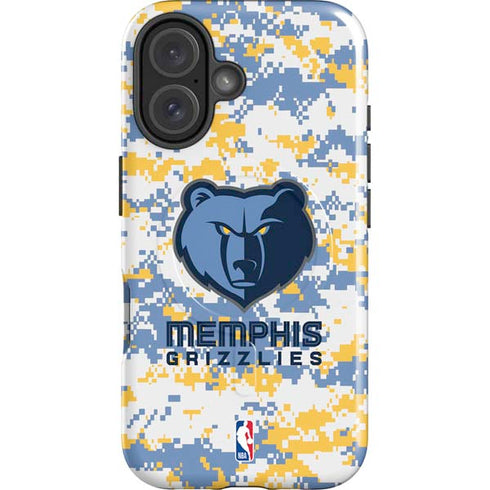 NBA Memphis Grizzlies Digi Camo iPhone 16 Magsafe Impact Case