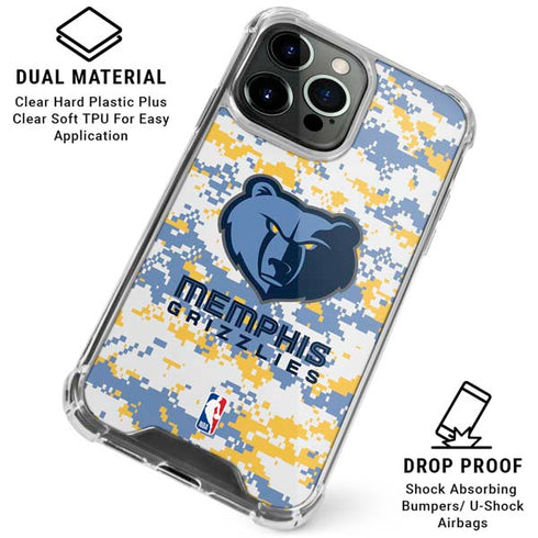NBA Memphis Grizzlies Digi Camo iPhone 16 Pro Max Clear Case
