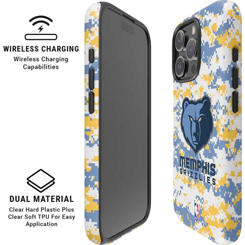 NBA Memphis Grizzlies Digi Camo iPhone 16 Pro Max Magsafe Impact Case