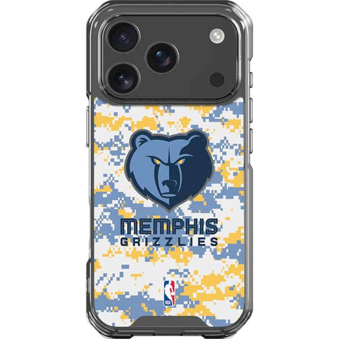NBA Memphis Grizzlies Digi Camo iPhone 18 Pro Clear Case