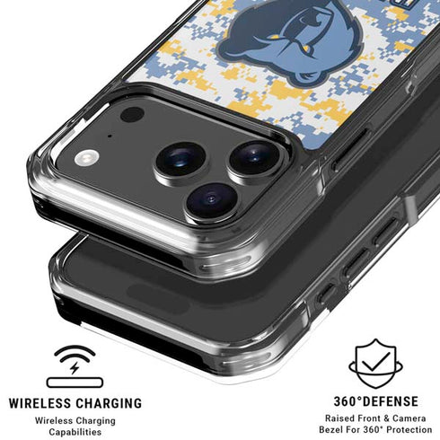 NBA Memphis Grizzlies Digi Camo iPhone 18 Pro Clear Case