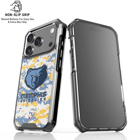 NBA Memphis Grizzlies Digi Camo iPhone 18 Pro Clear Case
