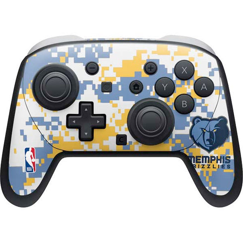 NBA Memphis Grizzlies Digi Camo Nintendo Switch 2 (2025) Pro Controller Skin