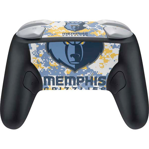NBA Memphis Grizzlies Digi Camo Nintendo Switch 2 (2025) Pro Controller Skin