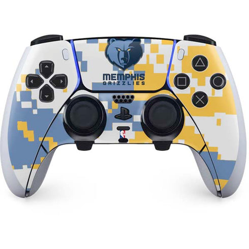 NBA Memphis Grizzlies Digi Camo PS5 DualSense Edge Pro Controller Skin