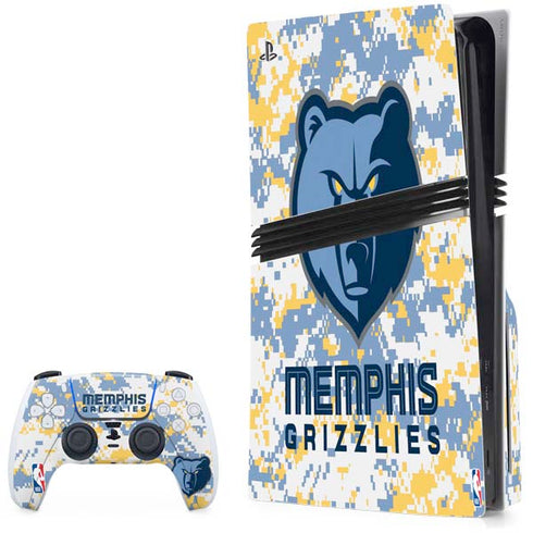 NBA Memphis Grizzlies Digi Camo PS5 Pro Disk Bundle Skin