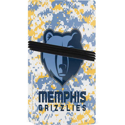 NBA Memphis Grizzlies Digi Camo PS5 Pro Disk Console Skin