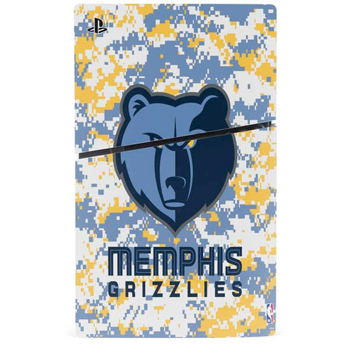 NBA Memphis Grizzlies Digi Camo PS5 Slim Digital Edition Console Skin