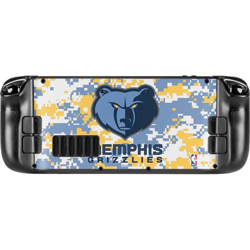 NBA Memphis Grizzlies Digi Camo Steam Deck Handheld Gaming Computer Skin