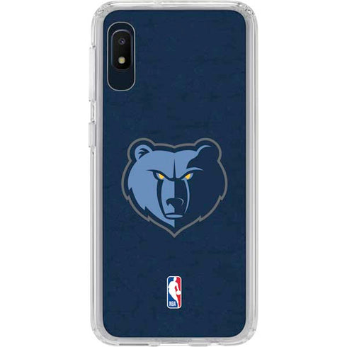NBA Memphis Grizzlies Distressed Galaxy A10e Clear Case