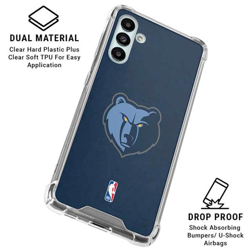 NBA Memphis Grizzlies Distressed Galaxy A13 5G Clear Case