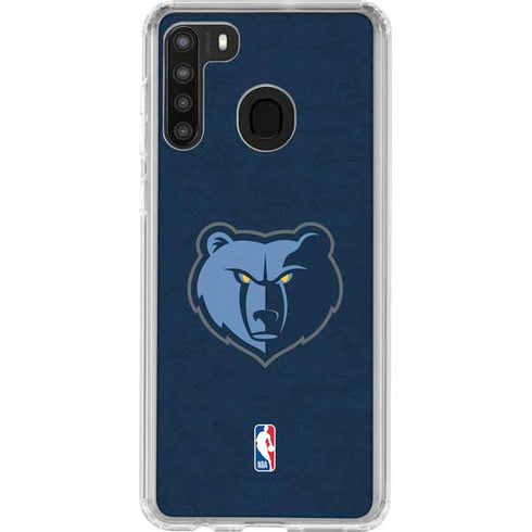 NBA Memphis Grizzlies Distressed Galaxy A21 Clear Case
